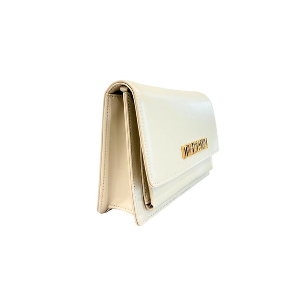 Beige Polyethylene Women Crossbody Bag