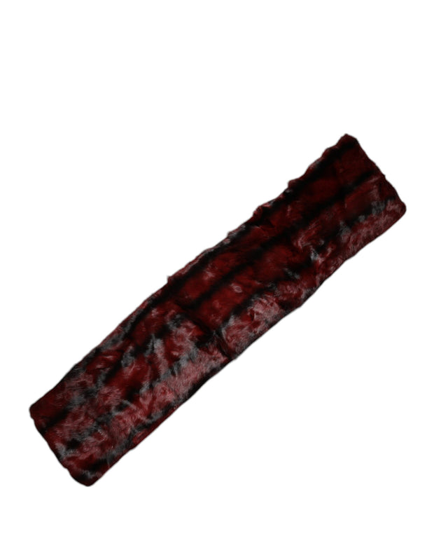 Black Red Stripe Fur Shawl Neck Wrap Scarf