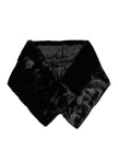 Black Fur Shawl Neck Wrap Cover Collar Scarf