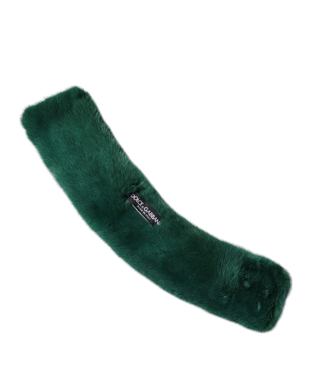 Green Mink Fur Collar Women Neck Wrap Scarf