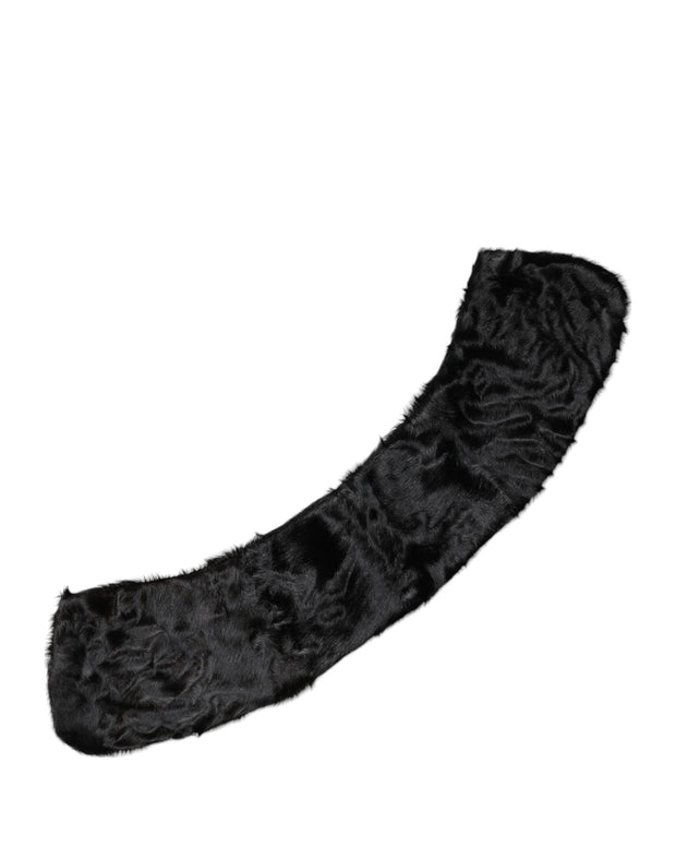 Black Lamb Fur Collar Women Neck Wrap Scarf