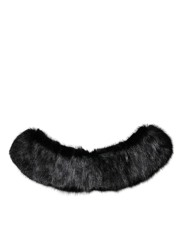 Black Fur Shawl Neck Wrap Cover Collar Scarf