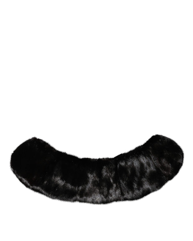 Black Fur Shawl Neck Wrap Cover Collar Scarf