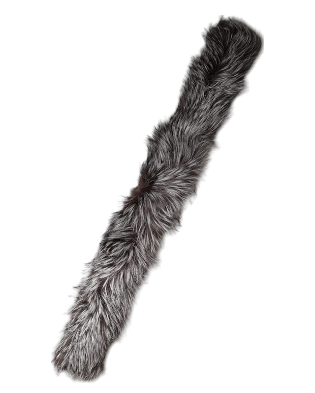 Gray Fox Fur Neck Wrap Warmer Winter Scarf