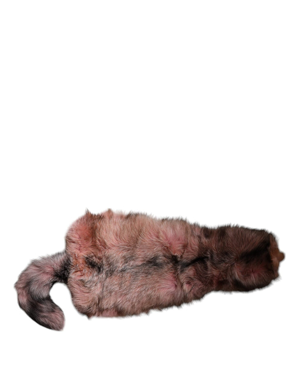 Pink Frost Fox Fur Neck Warmer Winter Scarf
