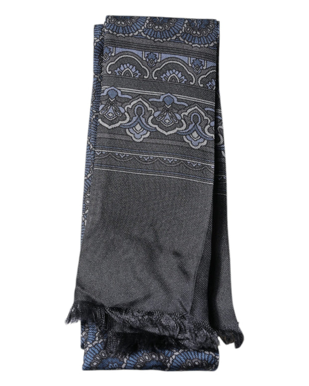 Dark Blue Fantasy Silk Neck Wrap Shawl Scarf