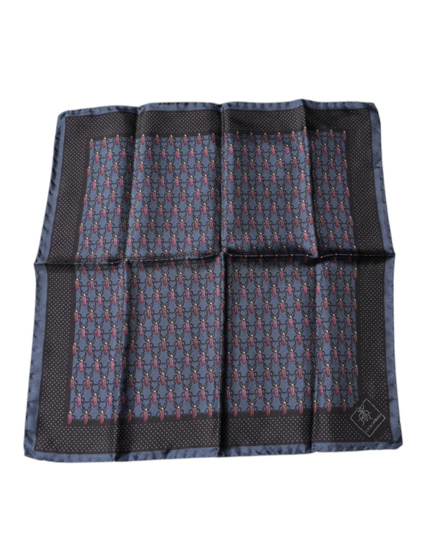 Dark Blue Beetle Square Handkerchief Scarf