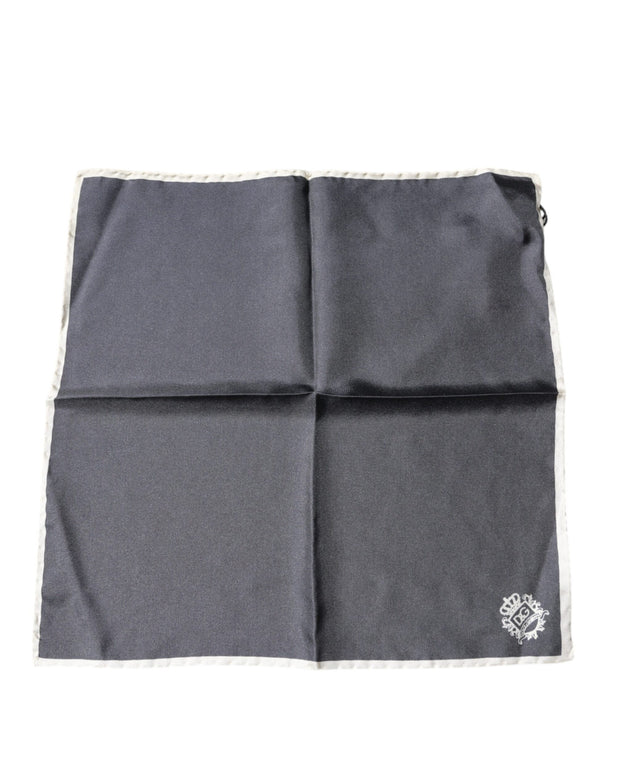 Gray Crown Logo Square Handkerchief Scarf