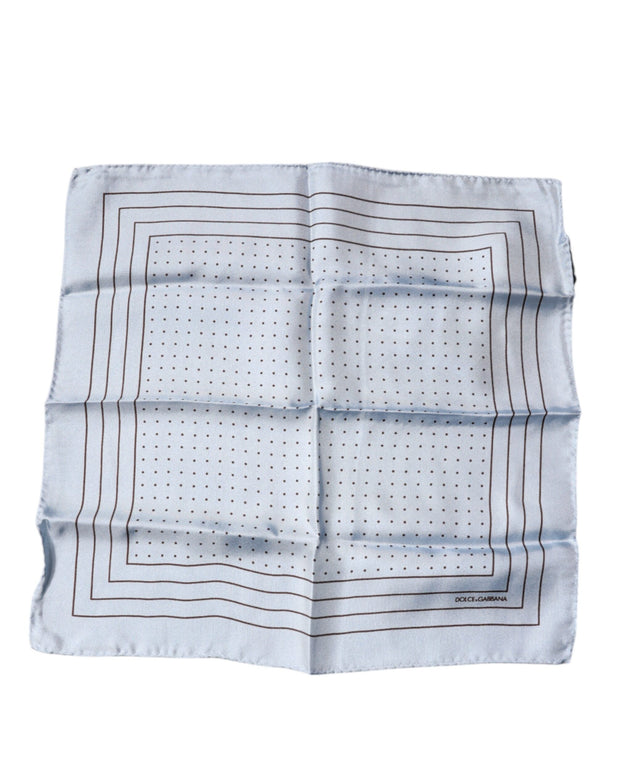 Sky Blue Polka Dots Square Handkerchief Scarf