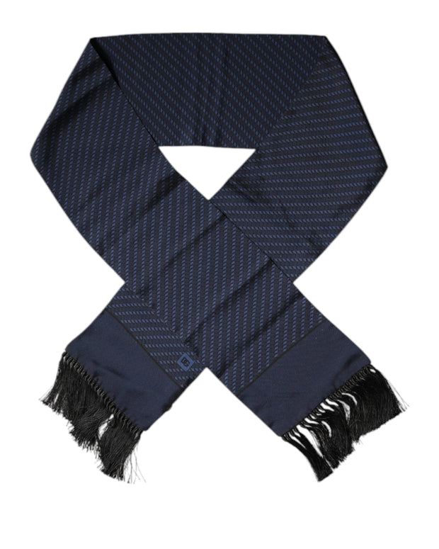 Dark Blue Fantasy Fringes Neck Wrap Scarf