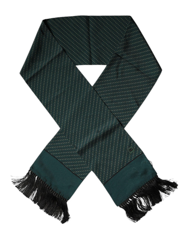 Dark Green Fantasy Fringes Neck Wrap Scarf