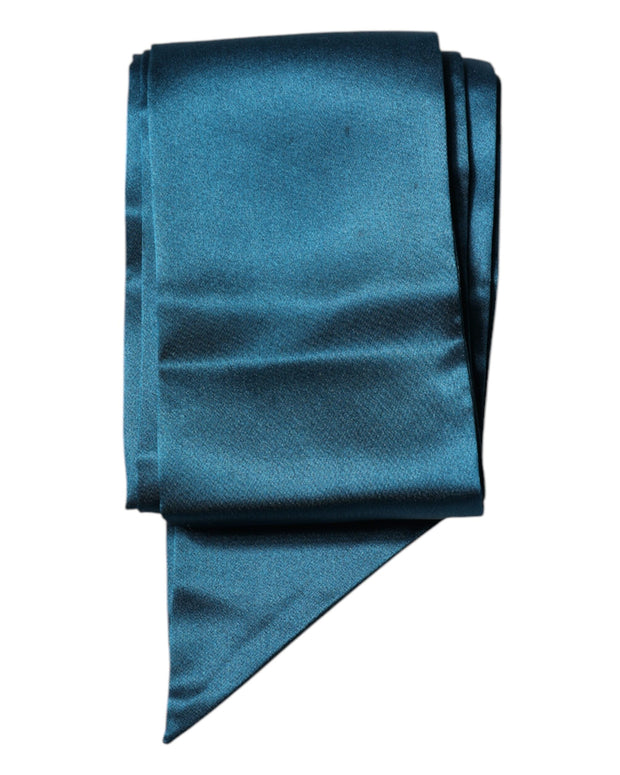 Dark Green Satin Silk Skinny Foulard Scarf