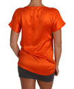 Silk Orange Lemon Crystal T-shirt Top