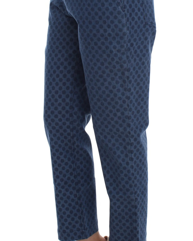 Polka Dotted Stretch Capri Jeans