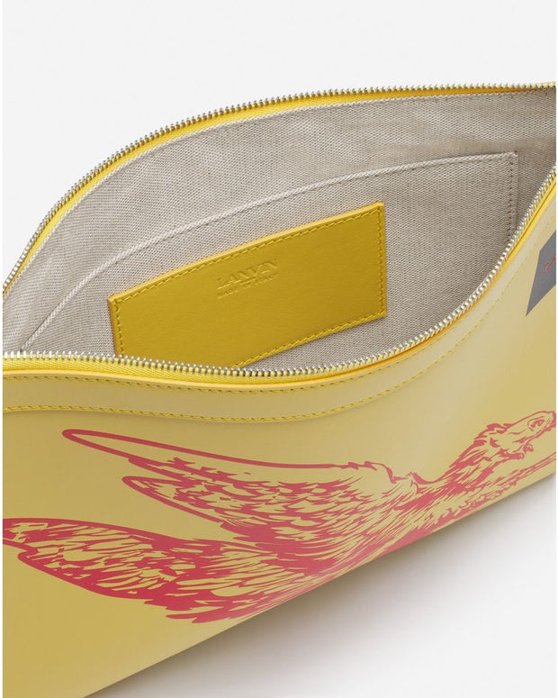"Yellow Leather Men Wallet"