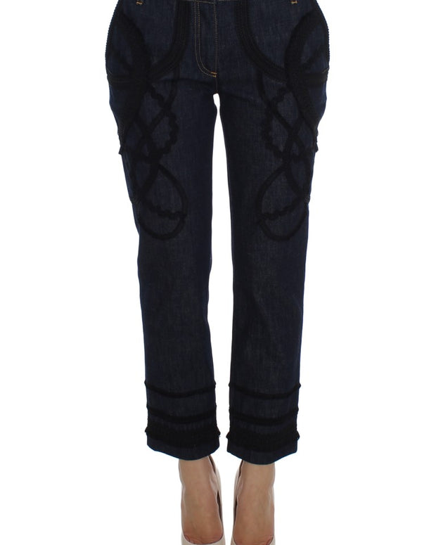 Blue Denim Cotton CAPRI Torero Jeans