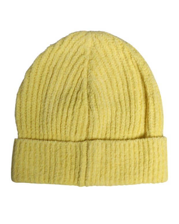 Yellow Cotton Knitted Winter Beanie Hat