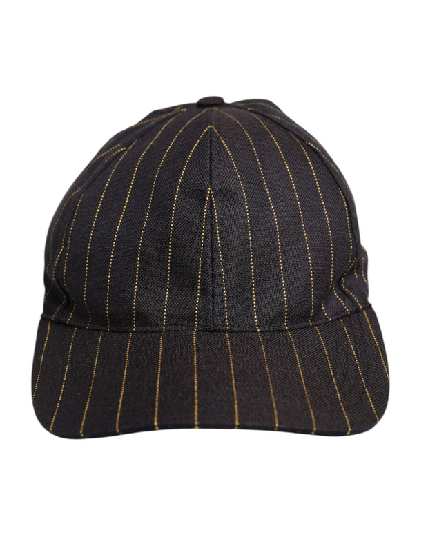 Brown Stripes Cotton 6 Panels Baseball Cap