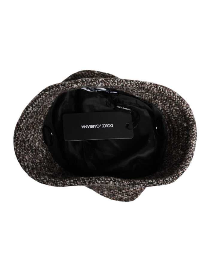 Brown Alpaca Wool Woven Bucket Hat