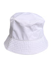 White Cotton Wide Brim Bucket Hat