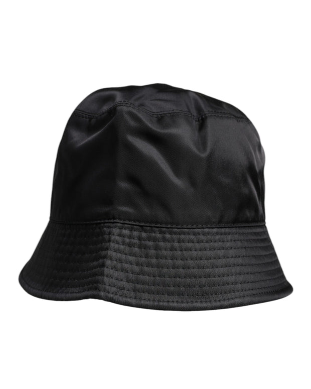 Black Cotton Wide Brim Bucket Hat