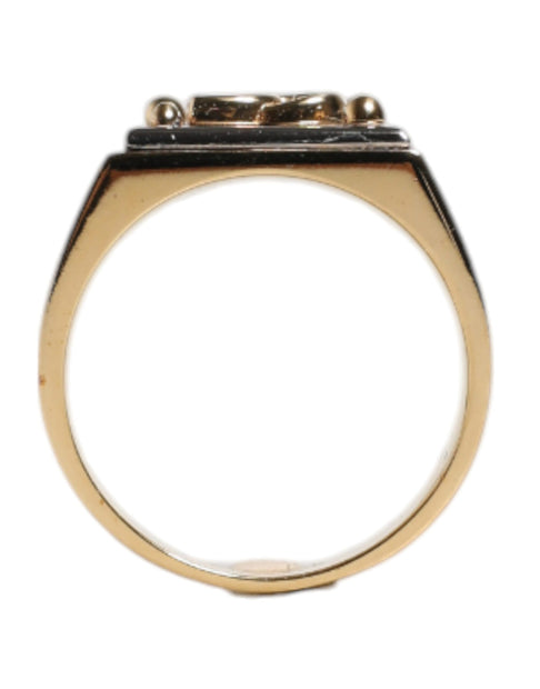 Gold Tone Brass Anello DG Logo Ring