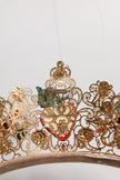 Multicolor Floral Strawberry Crystal Embellished Tiara