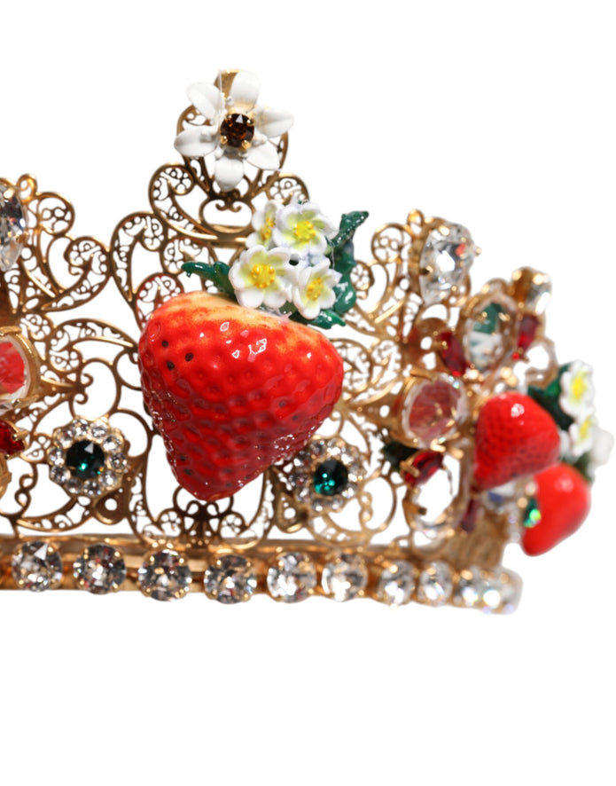 Multicolor Floral Strawberry Crystal Embellished Tiara