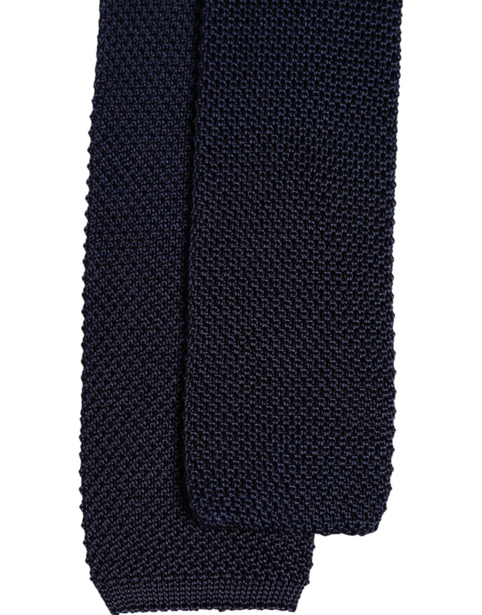Dark Blue Silk Adjustable Necktie Tie