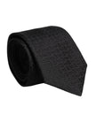 Black Patterned Silk Adjustable Necktie Tie
