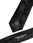 Dark Green Floral Silk Adjustable Necktie Tie