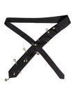 Black Logo Embellished Adjustable Necktie Tie