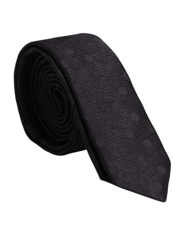 Black Circles Silk Adjustable Necktie Tie