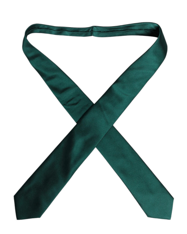 Green Solid Cotton Adjustable Necktie Tie