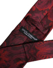 Maroon Flower Print Silk Adjustable Necktie Tie