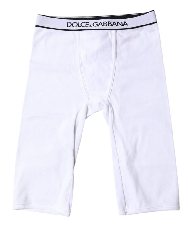 White Logo Cotton Cropped Tights Underwear