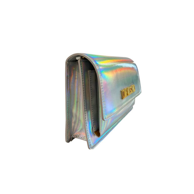 Silver Polyethylene Women Crossbody Bag