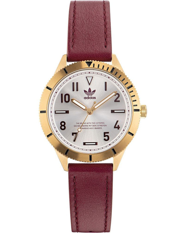 Red Leather Dress Watch