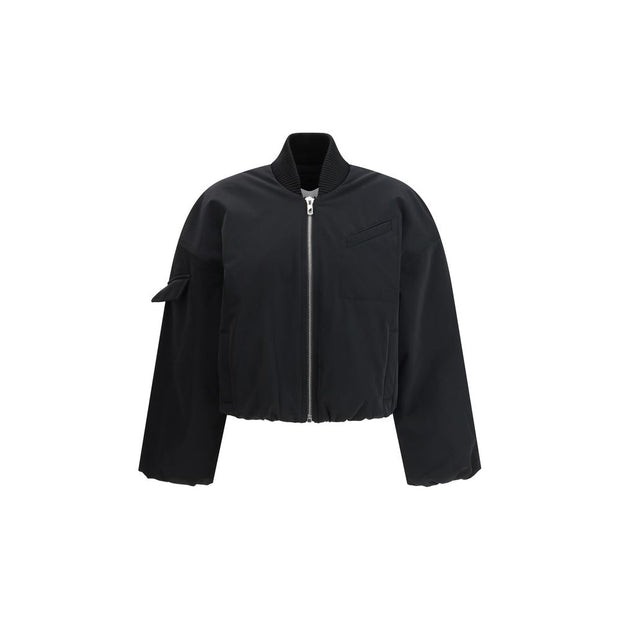 Light Twill Oversized Short Bomber Jacke