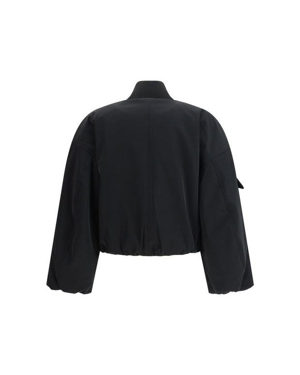 Light Twill Oversized Short Bomber Jacke