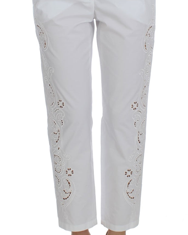 White Floral Cutout Dress Sicily Pants