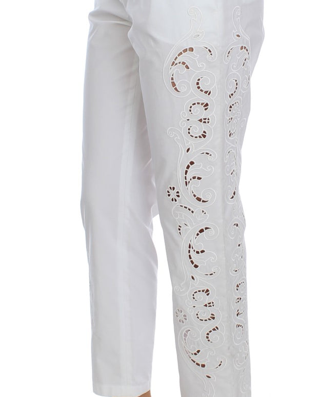 White Floral Cutout Dress Sicily Pants