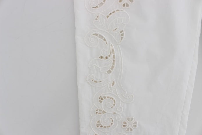 White Floral Cutout Dress Sicily Pants