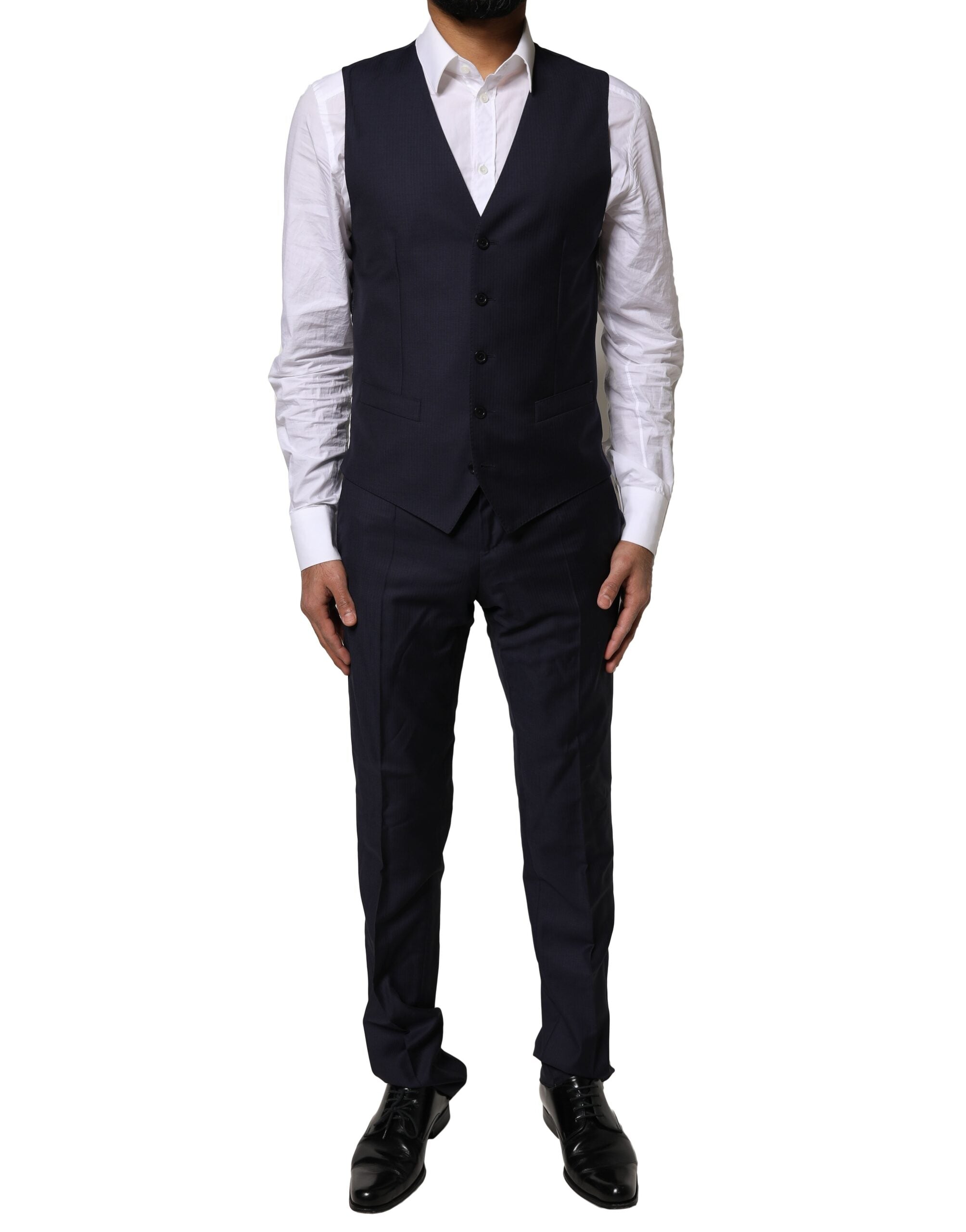 Blue MARTINI Wool 3 Piece Formal Men Suit