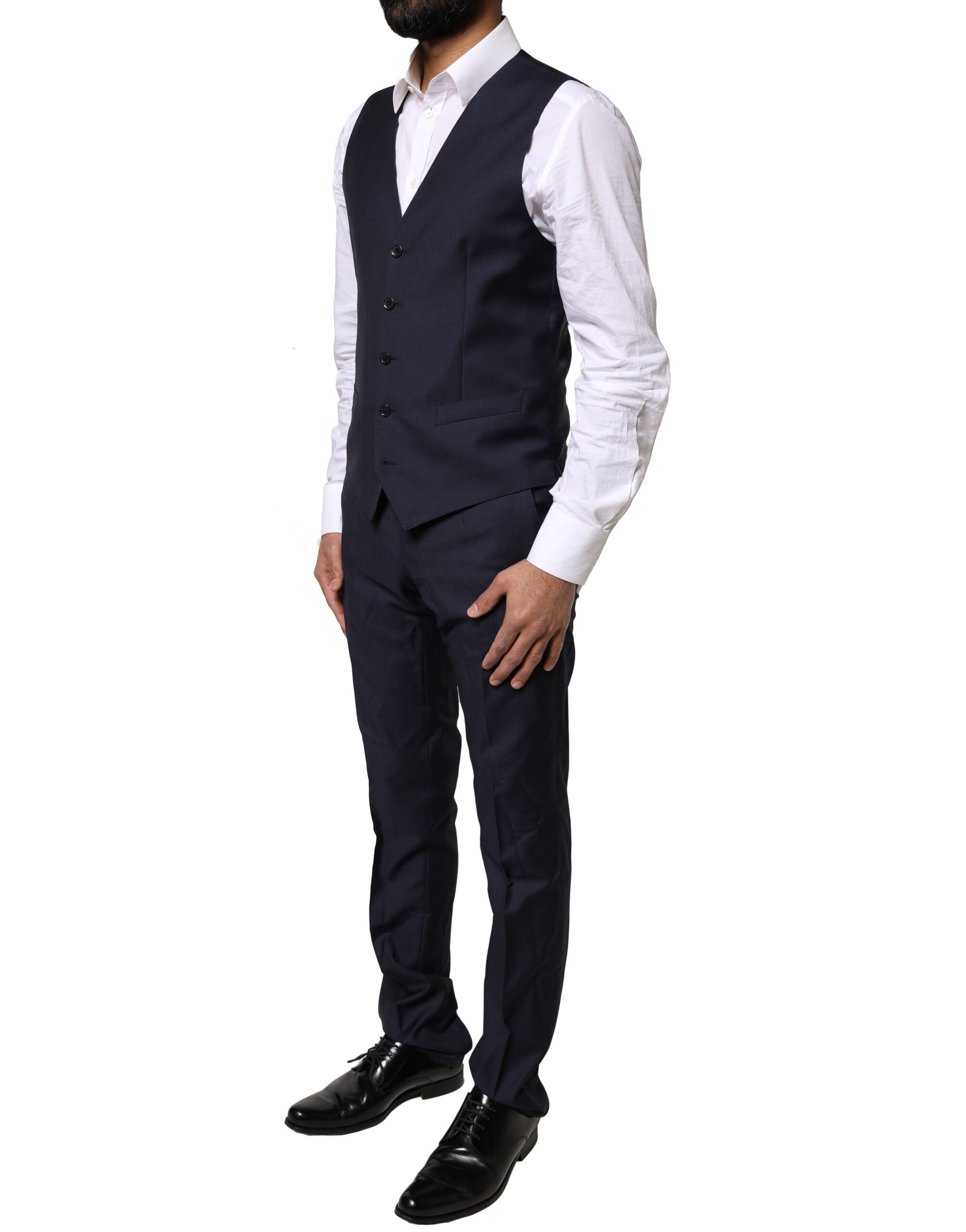 Blue MARTINI Wool 3 Piece Formal Men Suit