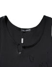 Black Cotton Rip Style Sleeveless Men Tank T-shirt