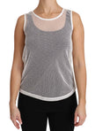 White Net  Transparent Sleeveless Tank Top