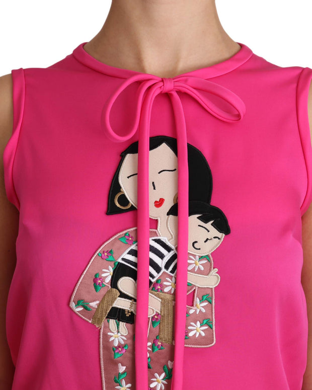 Pink Family Silk Tank  Mama Blouse Top Shirt
