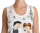 White Cotton #dgfamily Sleeveless Shirt Tank Top