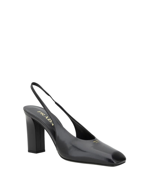 Black Calf Leather Pumps